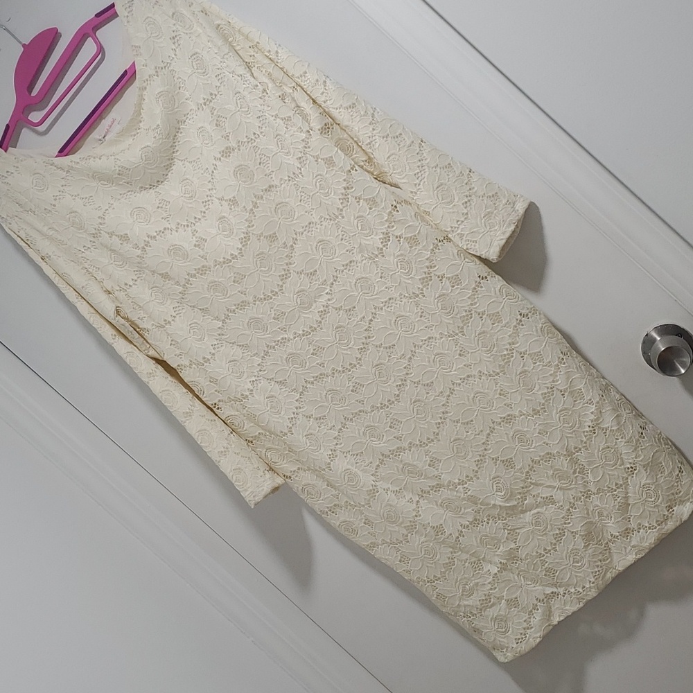 Ingrid & Isabel Ivory Floral Lace Midi Dress
